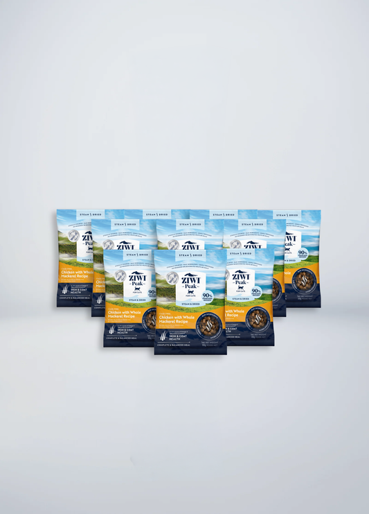 Steam & Dried Chicken with Whole Mackerel Sample for cats 10 x 30g | Steam & Dried